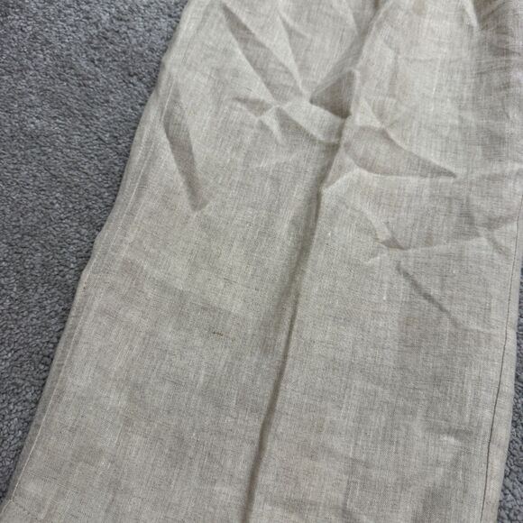 Lane Bryant Linen Wide Leg Trousers Pants Womens 14/16 Beige Elastic Waist Boho - Picture 8 of 16